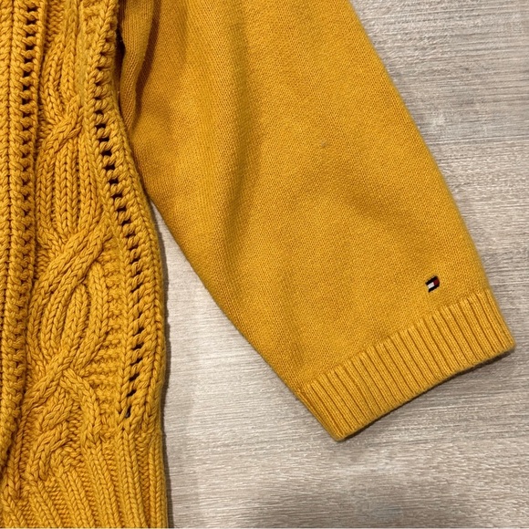 Tommy Hilfiger 100% cotton Mustard Yellow/Gold Cable Knit Sweater - Picture 4 of 7